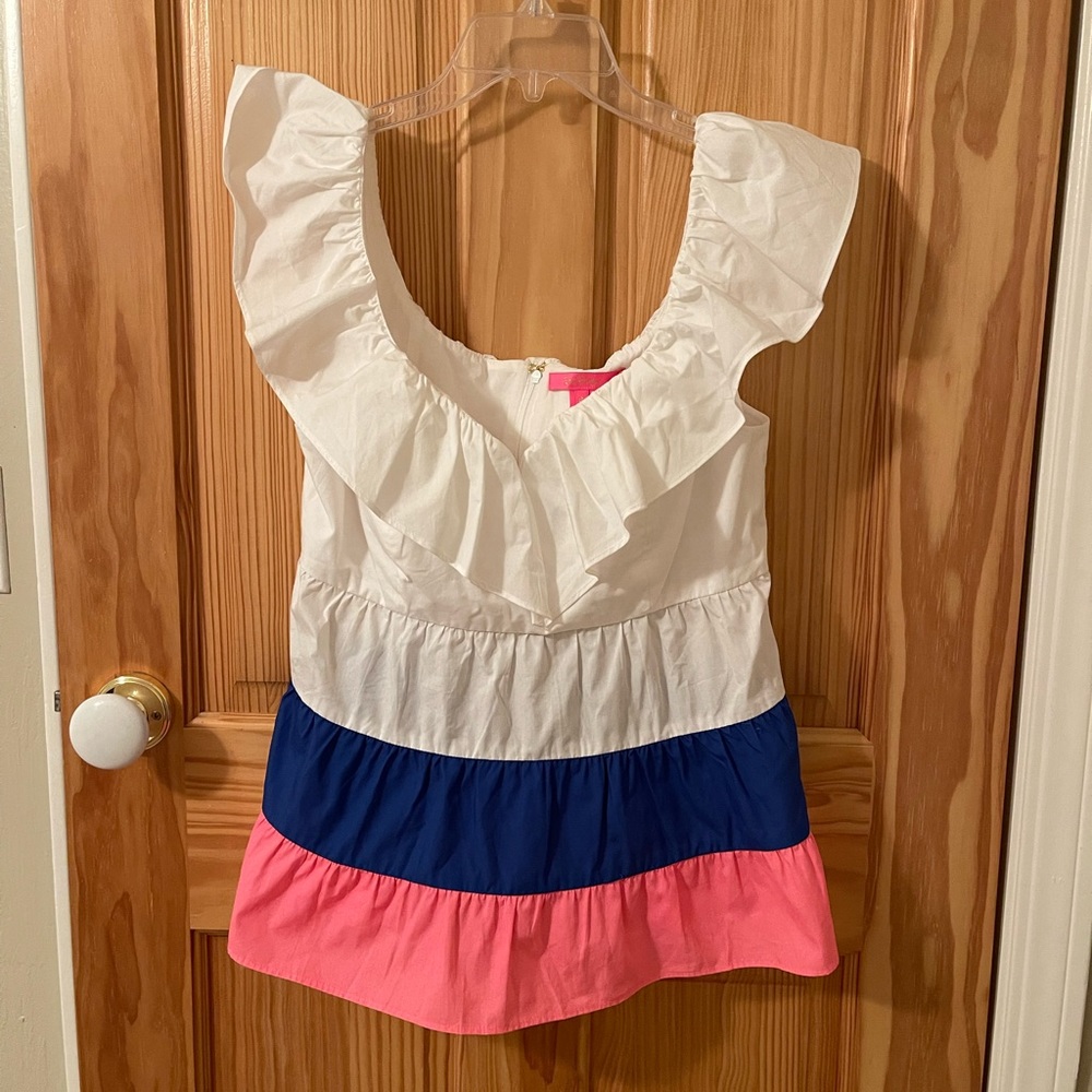 Lilly Pulitzer Emie Ruffle Babydoll Top- Size 6